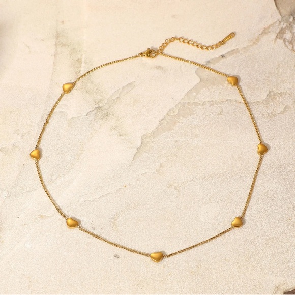 18K Gold Plated Satellite Heart Necklace*Dainty Necklace*Waterproof Jewelry*AR - Picture 2 of 3